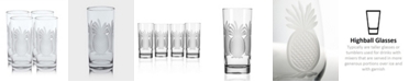 Rolf Glass Pineapple Cooler Highball 15Oz - Set Of 4 Glasses